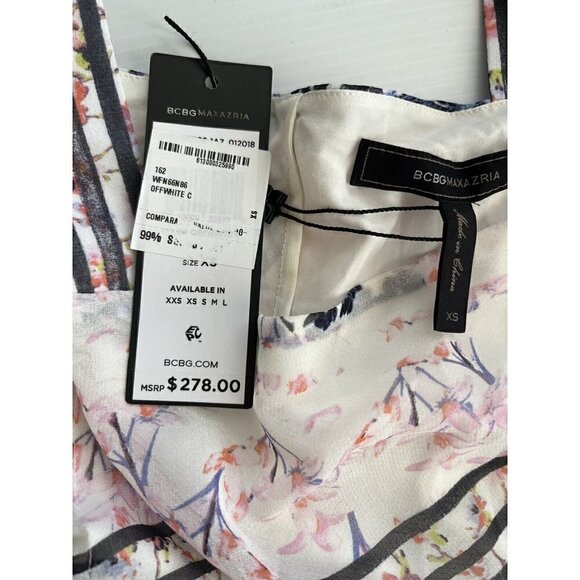 BCBGMAXAZRIA Womens Aaric Floral Hi Lo Asymmetrical Dress Size XS - Picture 4 of 11